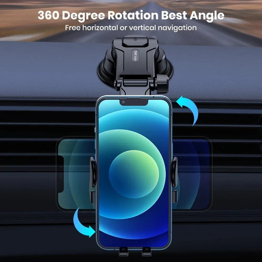 Car Phone Holder Mount Upgraded Handsfree Dashboard Stand Adjustable ABS Grip Compatible Devices Non-Waterproof Car Accessories