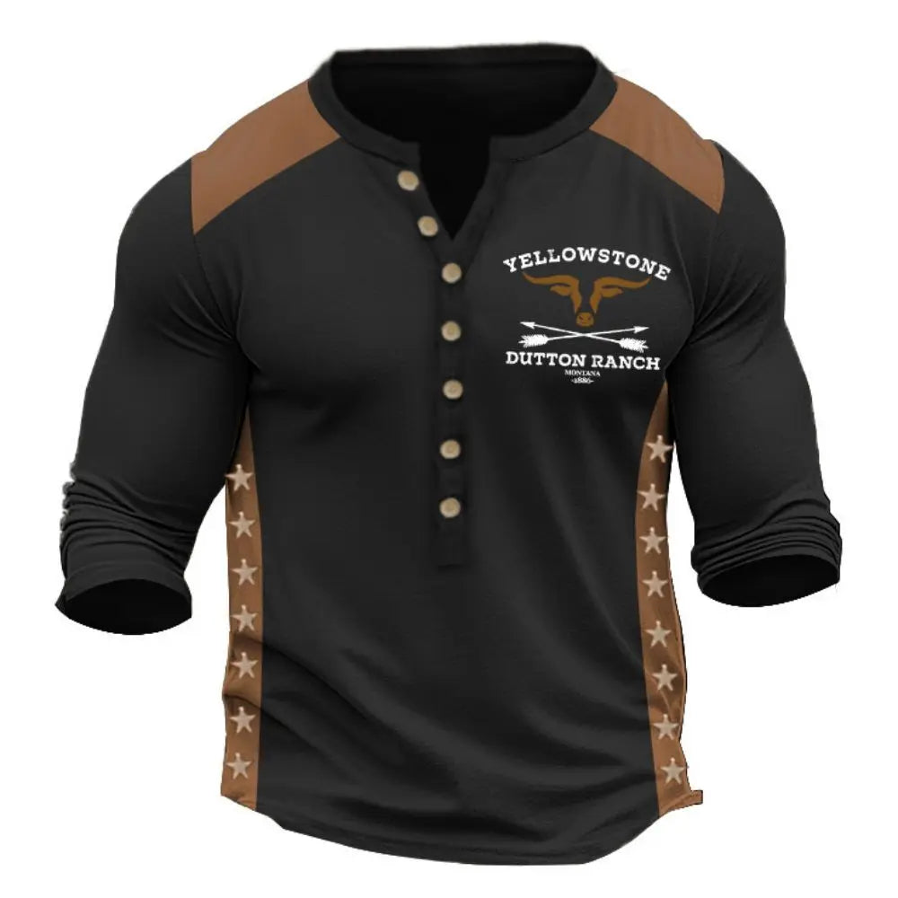 Vintage Men's T Shirt Long Sleeve Top Street Tees Usa Route 66 Letter Graphic 3d Print T-Shirt Fall Oversized Loose Clothing 4xl