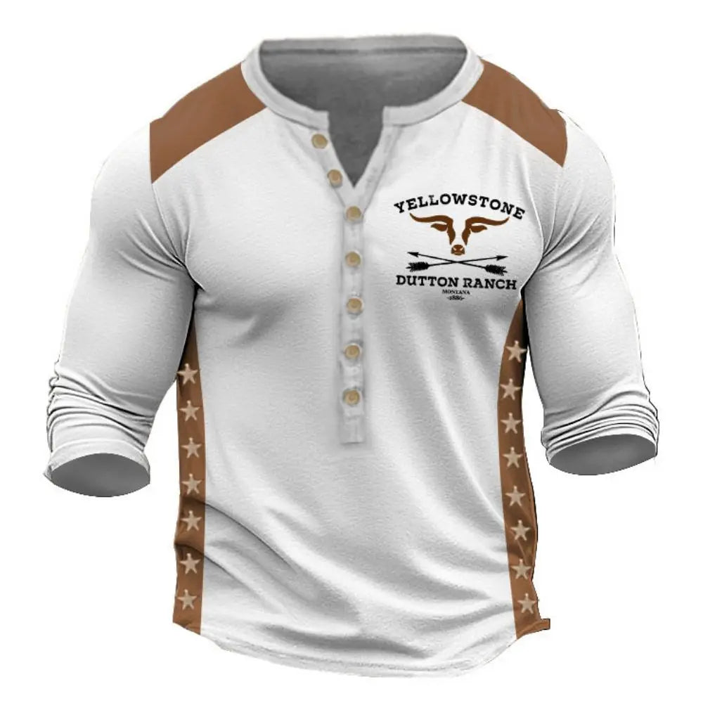 Vintage Men's T Shirt Long Sleeve Top Street Tees Usa Route 66 Letter Graphic 3d Print T-Shirt Fall Oversized Loose Clothing 4xl
