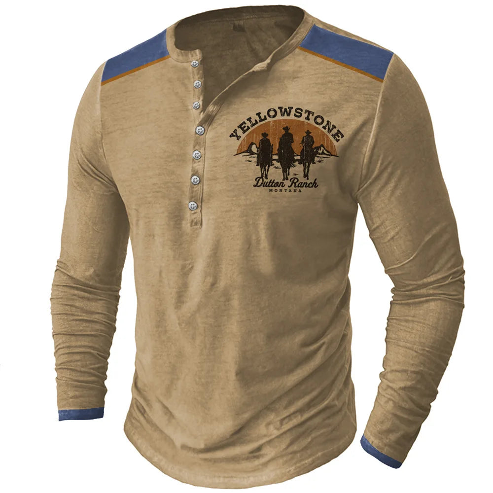 Vintage Men's T Shirt Long Sleeve Top Street Tees Usa Route 66 Letter Graphic 3d Print T-Shirt Fall Oversized Loose Clothing 4xl