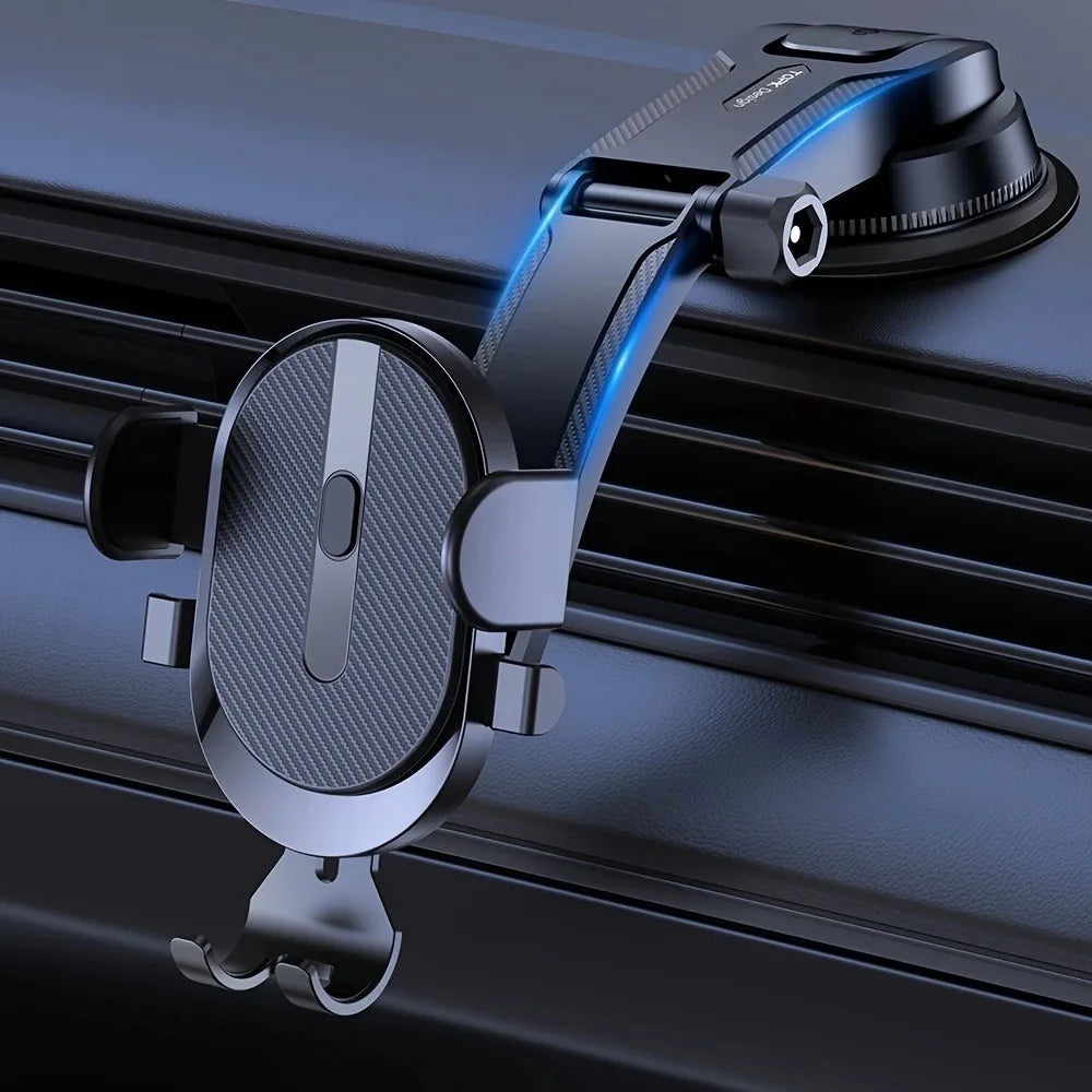 Car Phone Holder Mount Upgraded Handsfree Dashboard Stand Adjustable ABS Grip Compatible Devices Non-Waterproof Car Accessories